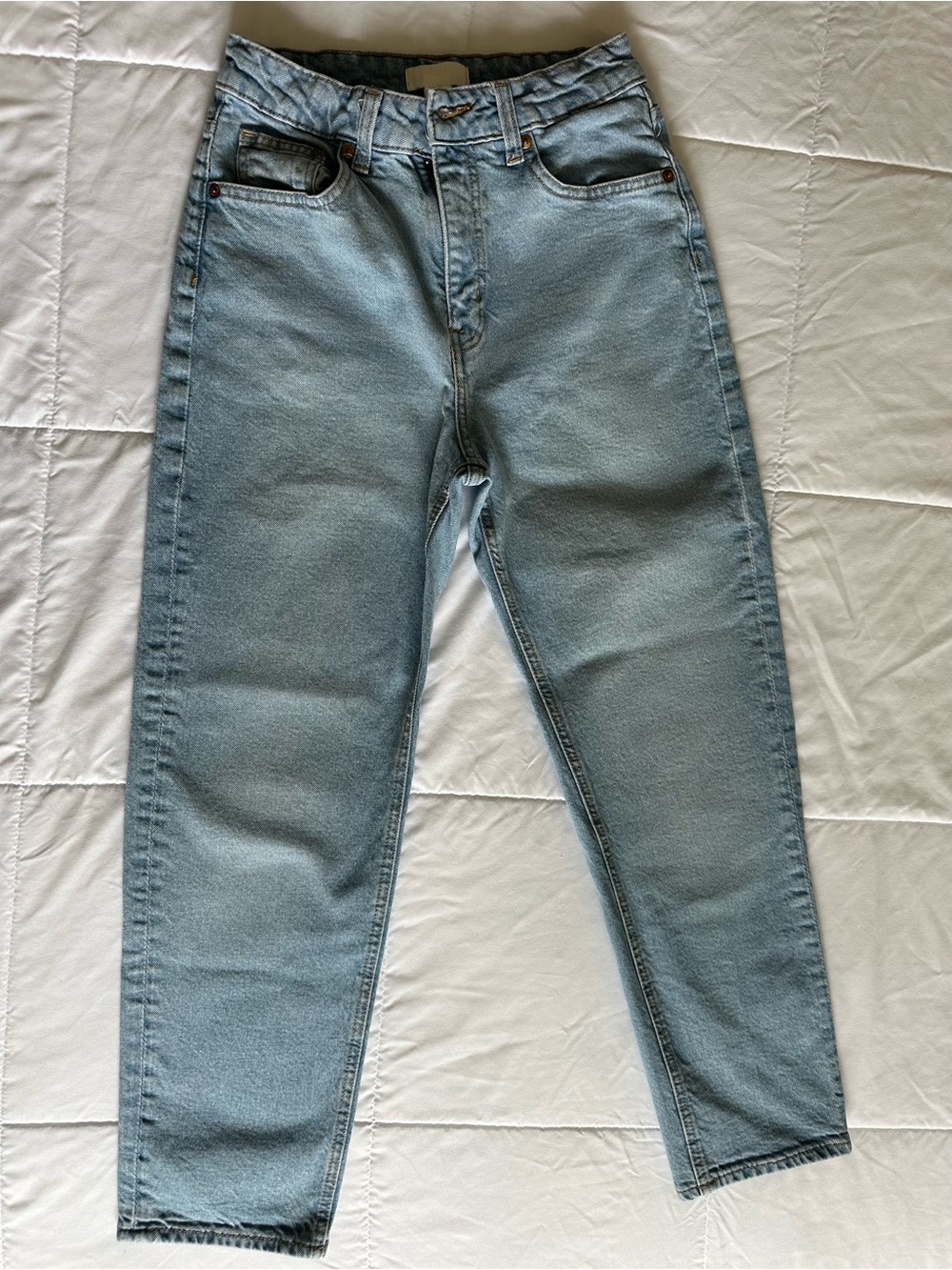 H&M Light Blue High-Rise Tapered Jeans
